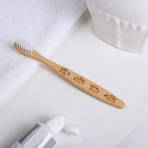 Зубная щётка детская «Панды», бамбук 15 ? 2 ? 1,5 см