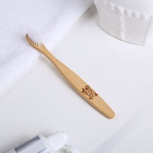 Зубная щётка для детей, бамбук «Чистые зубки», 15 * 2 * 1,5 см