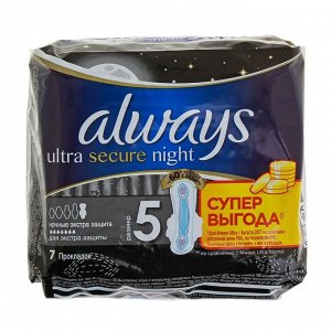 Прокладки Always Ultra Night экстра защита Deo, 7 шт