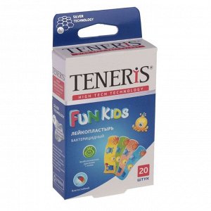 Лейкопластырь бактерицидный Teneris &quot;Fun Kids&quot; с ионами серебра на полимерной основе. 20 шт