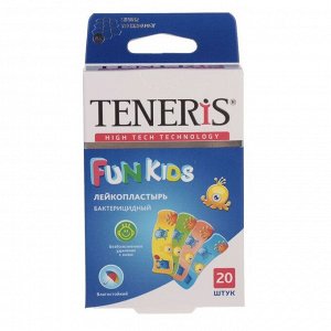 Лейкопластырь бактерицидный Teneris &quot;Fun Kids&quot; с ионами серебра на полимерной основе. 20 шт