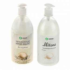 Жидкое крем-мыло Milana жемчужное с дозатором 1л