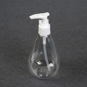 Бутылочка для хранения, с дозатором, 300 мл, цвет прозрачный/белый