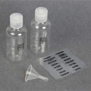 Набор бутылочек для хранения, 3 предмета, с наклейками, цвет прозрачный