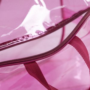 Косметичка-сумочка, отдел на молнии, 2 ручки, цвет розовый