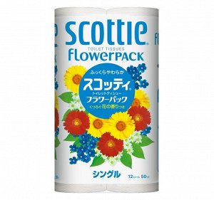 Туалетная бумага Crecia "Scottie FlowerPACK", однослойная 12 рул (50м) / 8