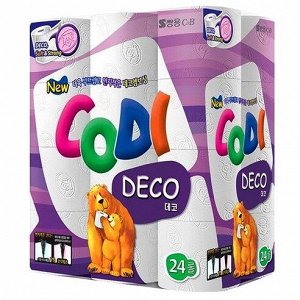 Особомягкая туалетная бумага "Codi Pure Deco Soft&Strong" (двухслойная, с тиснёным рисунком) 45 м х 24 рулона / 4