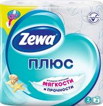 ZEWA (ЗЕВА) ПЛЮС Туалетная бумага 2-х слойная Свежесть океана (Голубая), 4 рулона