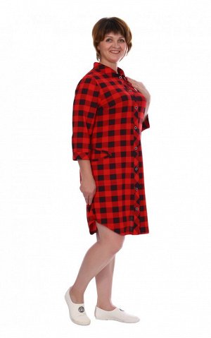Рубашка-туника "Сюзанна" красный, Модель: 0597к