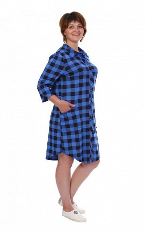 Рубашка-туника "Сюзанна" синий, Модель: 0597с