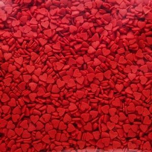 Кондитерская посыпка "Мини-сердце", красная, 0.75 кг