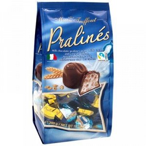 Конфеты Ma?tre Truffout Pralines из мололочного шоколада, со злаковыми криспами, 300 г