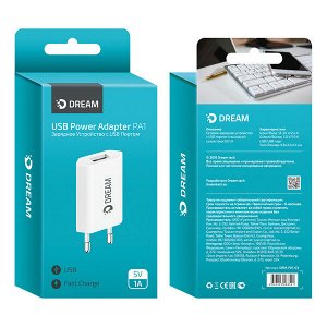 Сетевое зарядное устройство Dream DRM-PA1-03 1USB, 1A