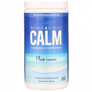 Natural Vitality, Natural Calm Plus Calcium, оригинальный (без запаха), 454 г (16 унций)