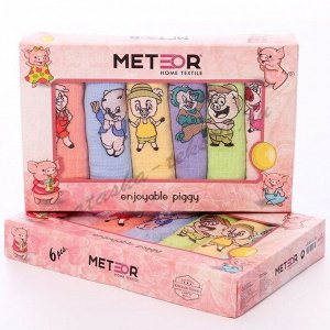 Салфетки METEOR вафель. в короб. 30х50 (6 шт.) PREMIUM цветной-10107/2