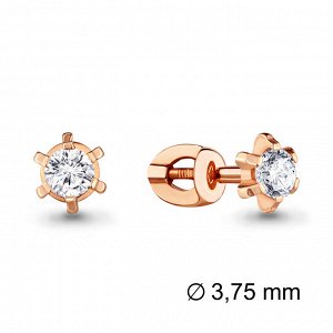 Серебряные серьги с фианитом swarovski 42087А.6