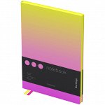 Записная книжка А5 80л., кожзам, Berlingo &quot;Radiance&quot;, черный срез, желтый/розовый градиент