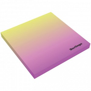 Самоклеящийся блок Berlingo "Ultra Sticky.Radiance",75*75мм,50л,желтый/розовый градиент,европодвес