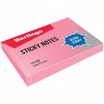 Самоклеящийся блок Berlingo &quot;Ultra Sticky&quot;, 100*75мм, 100л, пастель, розовый