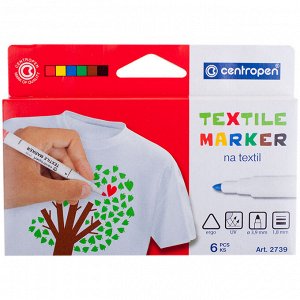 Набор маркеров для ткани Centropen ""Textil Marker 2739"" 06цв., 1,8мм