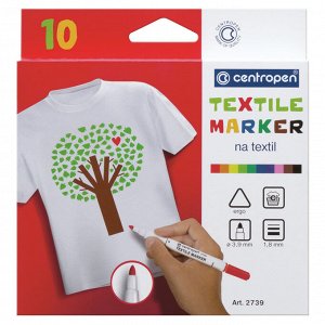 Набор маркеров для ткани Centropen ""Textil Marker 2739"" 10цв., 1,8мм