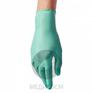 BENOVY Nitrile MultiColor, перчатки нитриловые, зеленые, L, 50 пар в упаковке