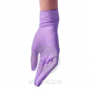 Перчатки BENOVY Nitrile MultiColor, перчатки нитриловые, сиреневые, XS, 50 пар в упаковке