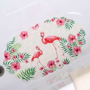 SPA-коврик для ванны на присосках Доляна «Фламинго», 37x67 см