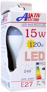 Лампа светодиодная LED-A65(60)-Regular 15Вт 220-240В Е27 4000К 1600Лм Aktiv-Electro