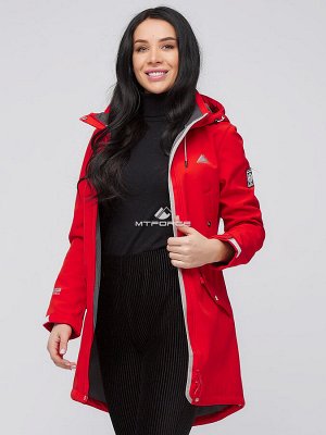 Женская осенняя весенняя парка softshell красного цвета 2026Kr