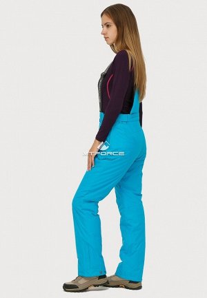 Женские зимние горнолыжные брюки голубого цвета 906Gl