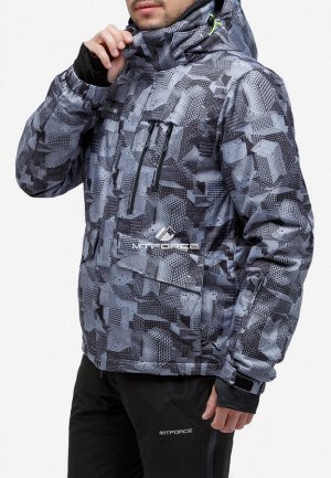 Мужская зимняя горнолыжная куртка серого цвета 18122-1Sr