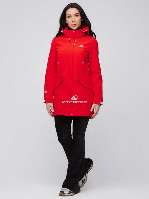 Женская осенняя весенняя парка softshell красного цвета 2026Kr