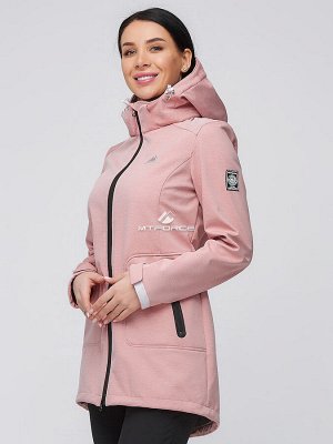 Женский осенний весенний костюм спортивный softshell персикового цвета 02028P