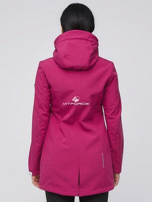 Женский осенний весенний костюм спортивный softshell малинового цвета 02028M