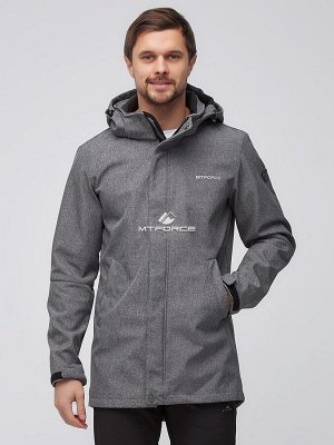 Мужской осенний весенний костюм спортивный softshell серого цвета 02010Sr