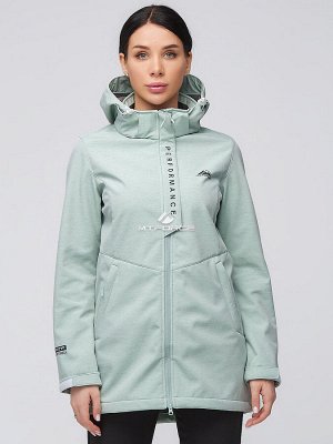 Женский осенний весенний костюм спортивный softshell салатового цвета 02021Sl