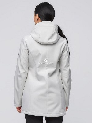 Женский осенний весенний костюм спортивный softshell светло-серого цвета 02021SS