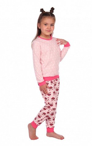 Пижама детская "Совенок" розовый горох, Модель: 0714рг