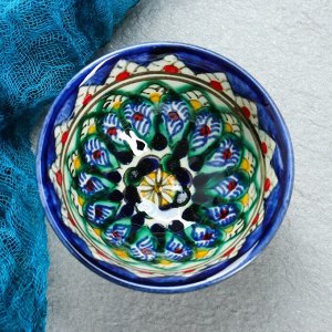 Пиала узбекская Риштанская Керамика «Цветы», 100 мл, d=8.5 см, МИКС