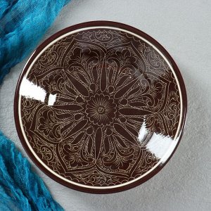 Тарелка глубокая Риштанская Керамика, 20см, коричневая