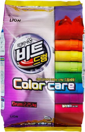 Концентрированный стиральный порошок «BEAT DRUM COLOR CARE» защита цвета (для цветного белья) для автоматической стирки,мяг