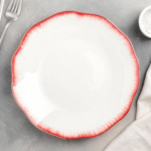 Тарелка обеденная "Медуза" 25х2 см, цвет красный