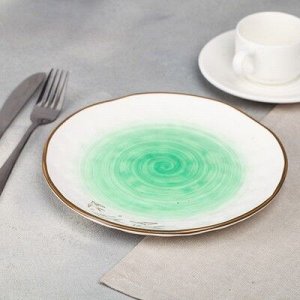 Тарелка "Ласточки", зелёная, 21,8 см