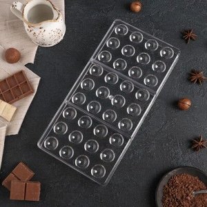 Форма для шоколада 36 ячеек "Полусфера" 28х14х2,5 см