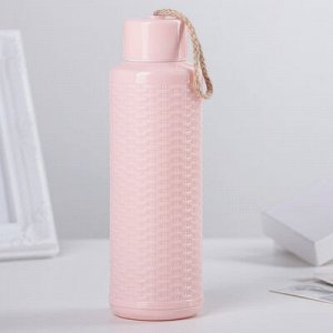 Бутылка "Рогожка" 380 мл, 6,6х6,6х20,5 см, цвет розовый