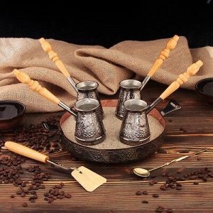 Набор для приготовления кофе на песке «Виноград», 7 предметов, турка 0,17 л