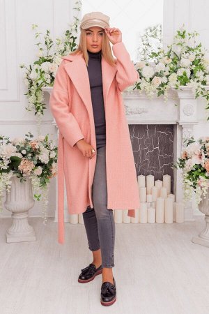 Персиковое пальто с карманами