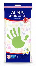 Влаж.салф. AURA  20шт антибак. Derma Protect РОМАШКА pocket-pack КК/48