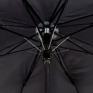 Зонт полуавтоматический «Однотонный», 3 сложения, 8 спиц, R = 47 см, цвет чёрный
